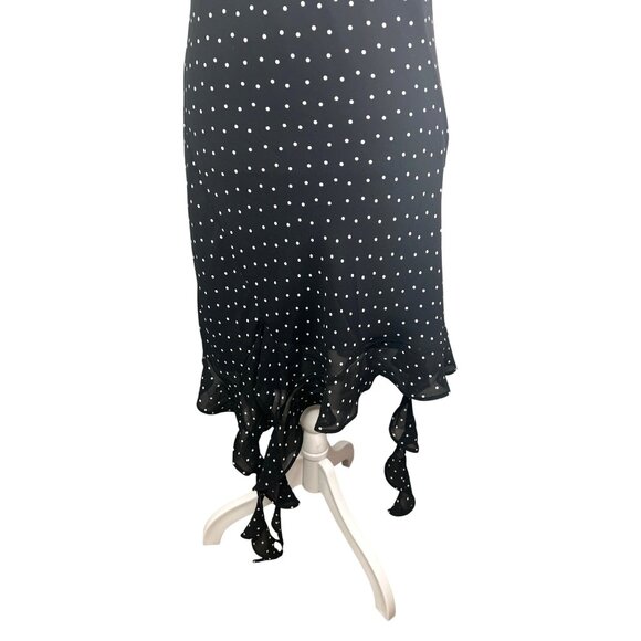 Jessica Simpson Black & White Polka Dot Mini Dress With Ruffle Detail Medium - Picture 7 of 16